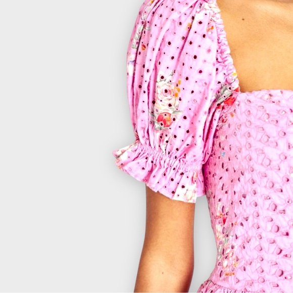 LoveShackFancy Altima Mini Dress Pink Size M (Retail: $400), Revolve Mini Dress - Picture 5 of 9